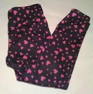 **SOLD** Black and Pink Hearts Leggings